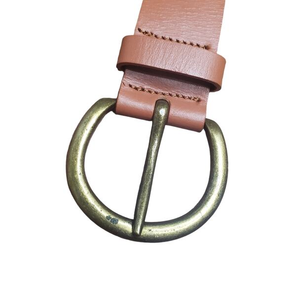 Linea Pelle Anthropologie Brown Genuine Leather Metal Floral Studded Belt - Picture 13 of 13